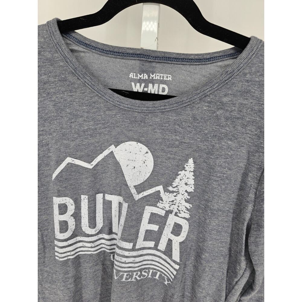 Butler University Womens Sz M Long Sleeve T Shirt Gray White Alma Mater NEW - Picture 2 of 4